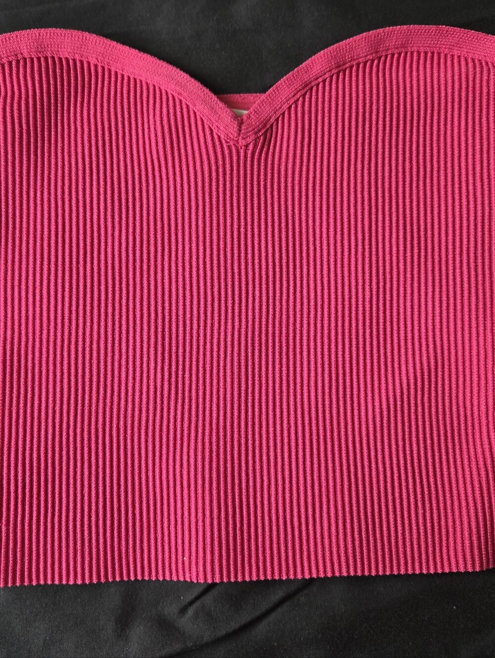 Babaton Sculpt Knit Strapless Crop Top in Hot Pink